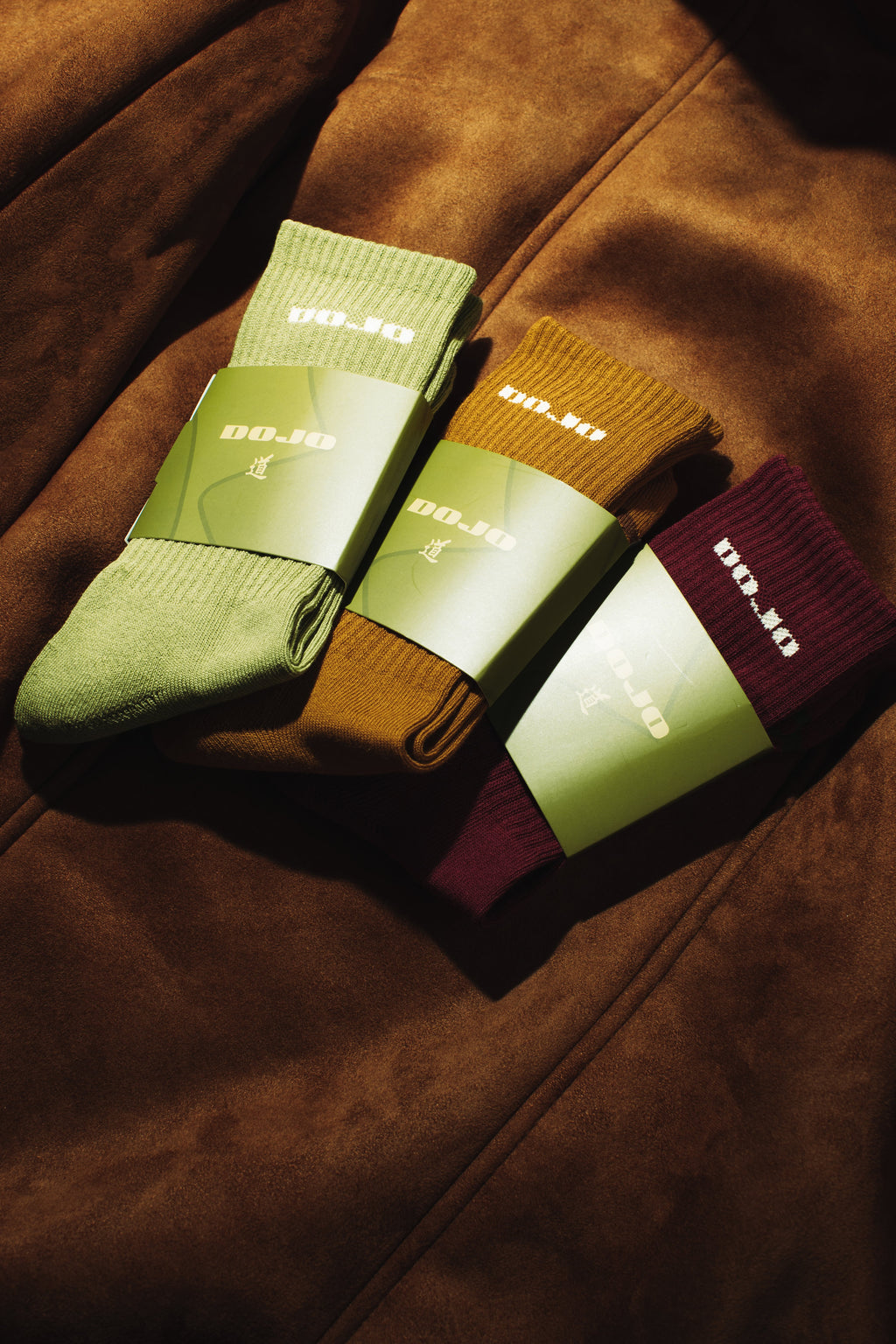 DOJO Core Collection 3-Pack minimalist streetwear socks folded display