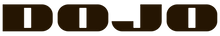 Brown 'DOJO' logo on a white background